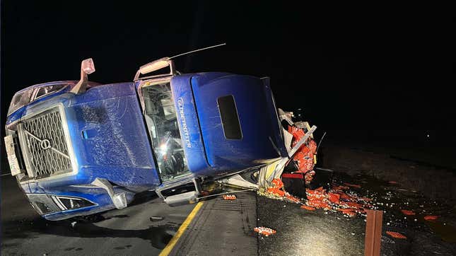 Image for article titled America Can&#39;t Catch a Break, Semi Crash Scrambles Eggs Across Washington Highway