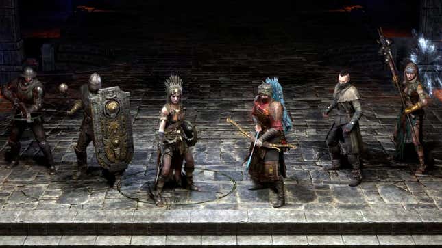 A lineup of some of the Rogue Exiles in Path of Exile 2.