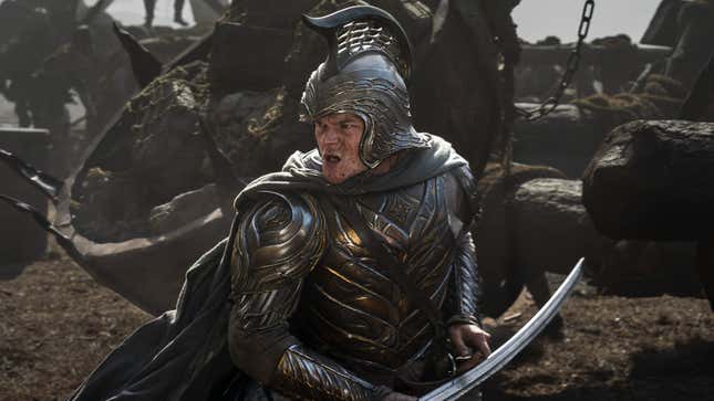 Elrond fights in full armor. 