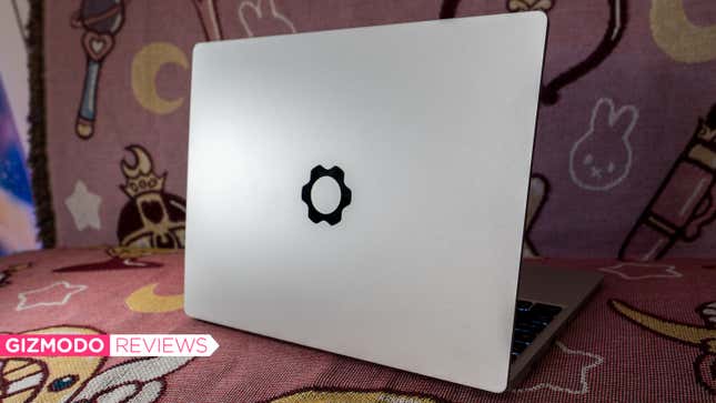 A photo of the back of the Framework laptop