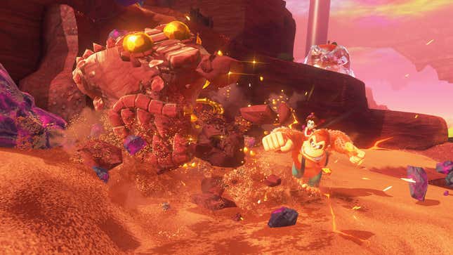 A screenshot of Donkey Kong Banaza shows off the game. 