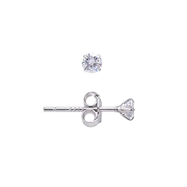 Tiny Sterling Silver Cubic Zirconia Earrings Studs 3MM, Now 20% Off