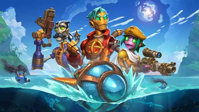 Des robots pirates se lancent dans une aventure. 