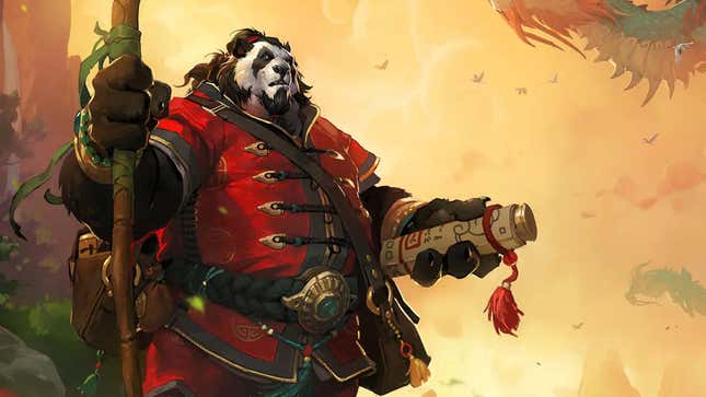 An image shows a panda as seen in World of Warcraft. 