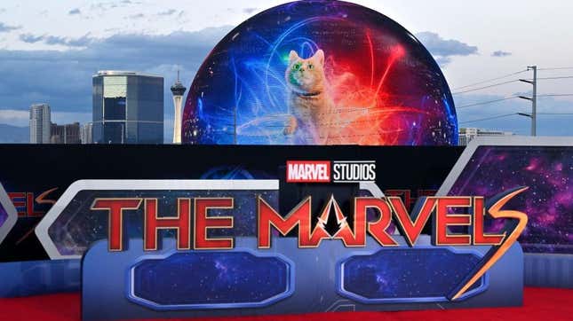 The Marvels promoted on the Sphere in Las Vegas
