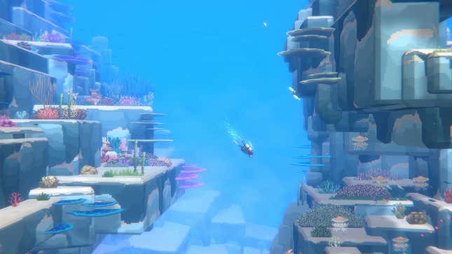 A screenshot of Dave the Diver's underwater gameplay.
