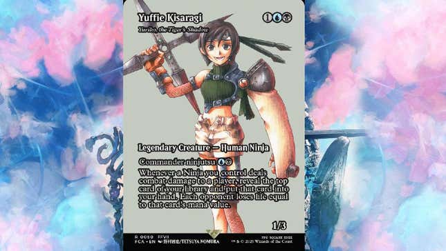 An image shows a Final Fantasy Magic: the Gathering card.