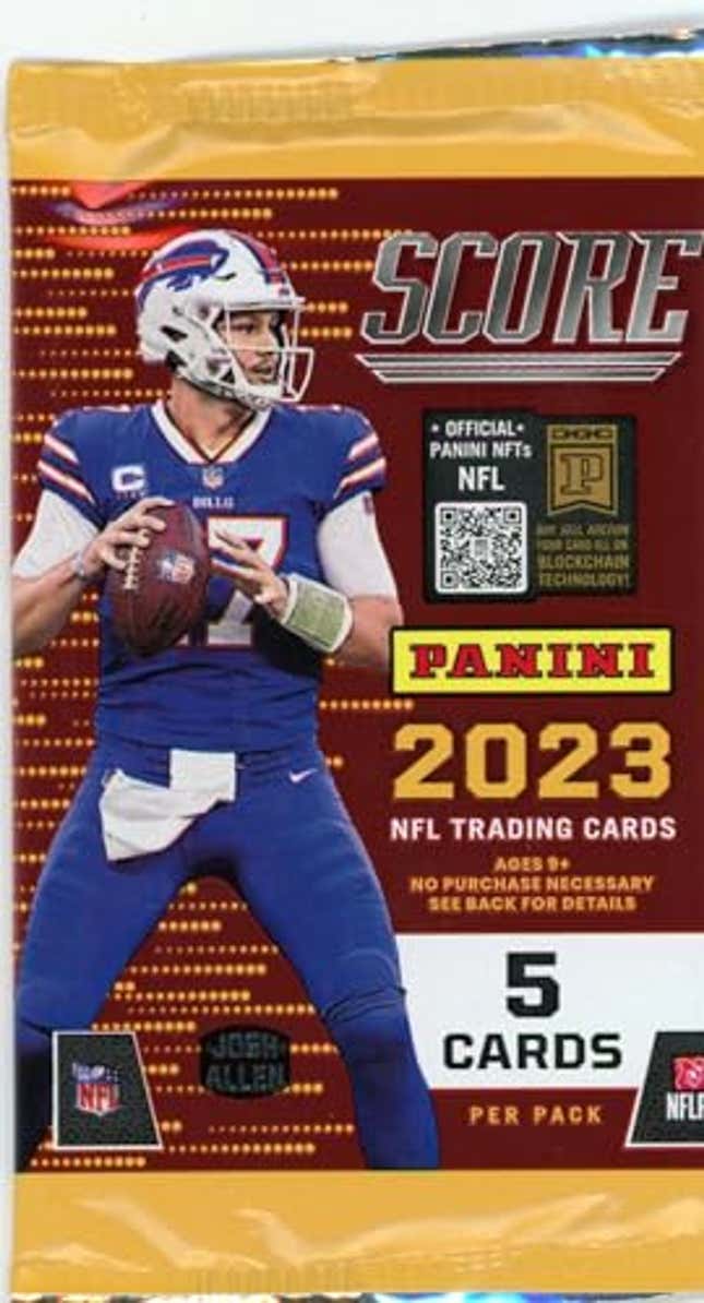 Image for article titled 2023 Panini Score Football Gravity Pack 5 Cards Per Pack, Now 13% Off