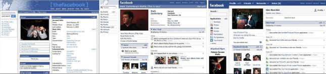 The Facebook profile in 2005, 2006, and 2007