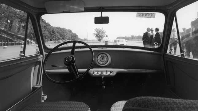 The interior of an original Mini