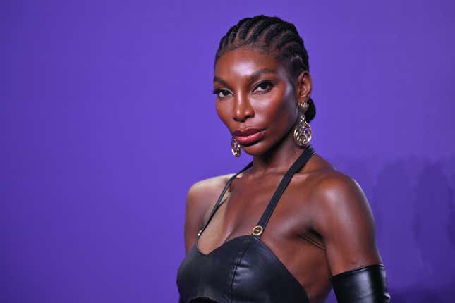  Michaela Coel arrives for the second annual GQ Global Creativity awards at WSA in New York, April 11, 2024.