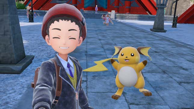 Shep und Raichu machen in Kitakami ein Selfie.