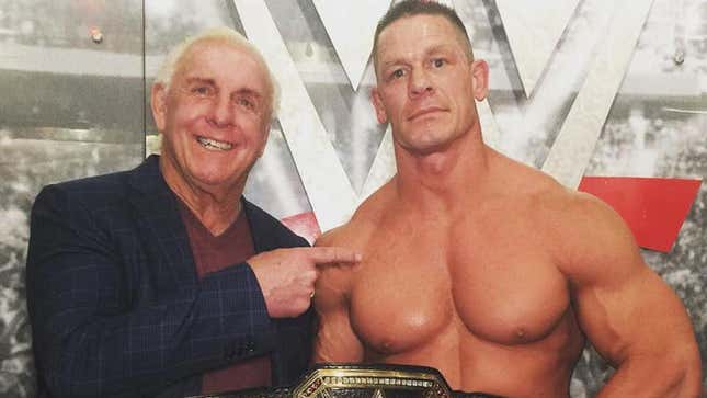 Ric Flair celebrating John Cena