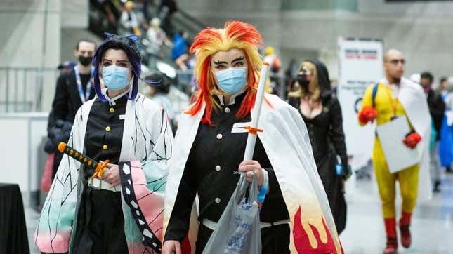 Cosplaying attendees at Anime NYC 2021