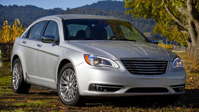 A photo of a silver Chrysler 200. 