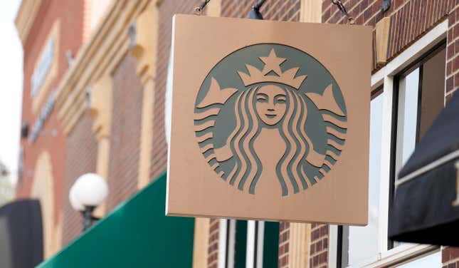 Starbucks sign hangs outside a casino along Main Street Wednesday, Sept. 20, 2023, in Deadwood, S.D. A consumer advocacy group filed a lawsuit against Starbucks on Wednesday, Jan. 10, 2024, saying the company’s claim that its coffee is ethically sourced is false and misleading.(AP Photo/David Zalubowski)