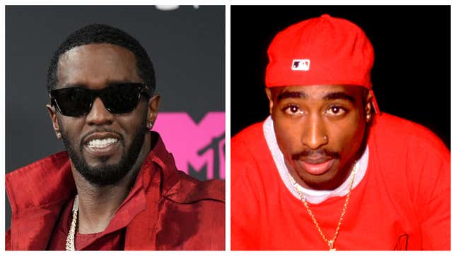 Diddy, left; Tupac.