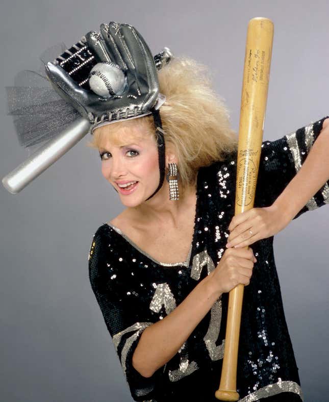 Arleen Sorkin holding a baseball bat