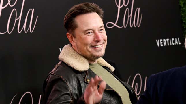 Elon Musk at the premiere of Lola held at the Regency Bruin Theatre on February 3, 2024, in Los Angeles, California