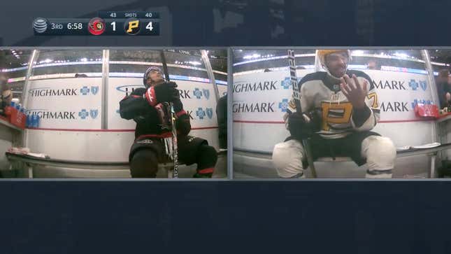 Image for article titled Pair of NHL brothers face off for first time, share penalty box minutes