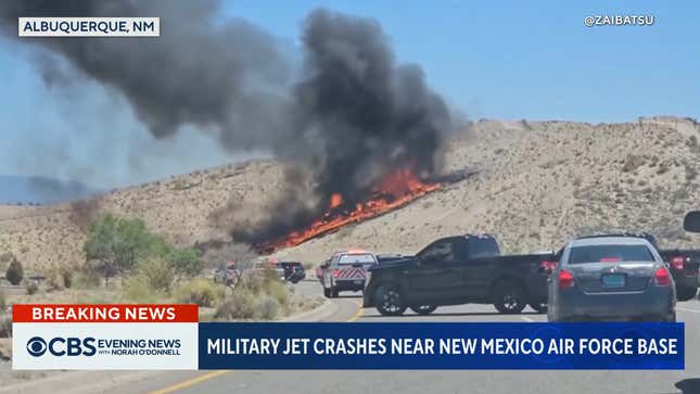 A screenshot of the F-35 crash site in Albuquerque, New Mexico