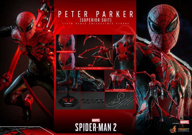 Image for article titled Hot Toys&#39; Latest Spider-Man 2 Figure Is Literally Superior
