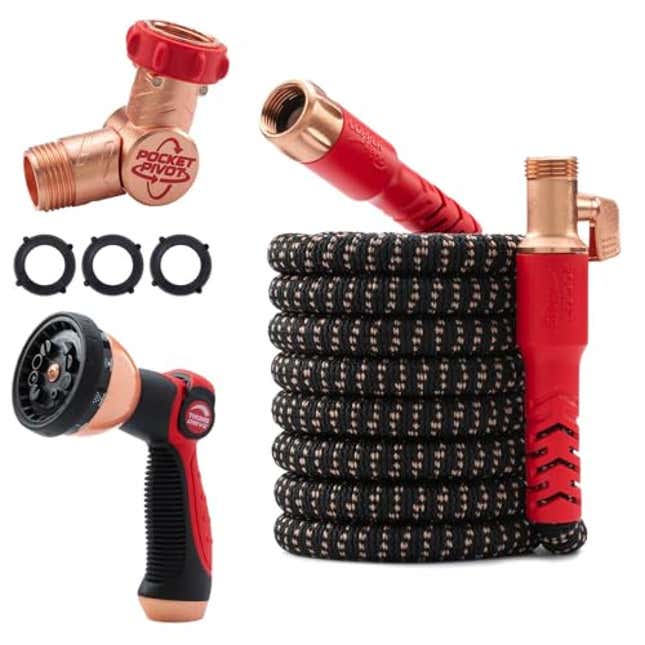 Image for article titled Pocket Hose Copper Head w/New Pocket Pivot Expandable Garden Hose 50 FT, Now 22% Off