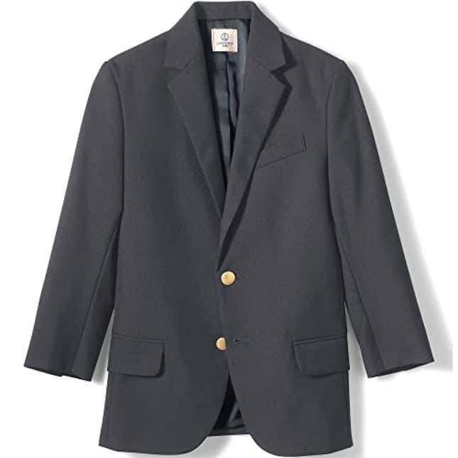 Lands’ End School Uniform Boys Hopsack Blazer 18 Slate Frost, Now 10% Off