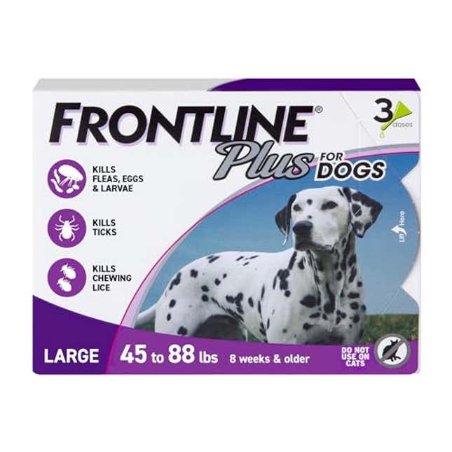 Image for article titled FRONTLINE Plus Flea and Tick Treatment for Large Dogs Up to 45 to 88 lbs., Now 48% Off