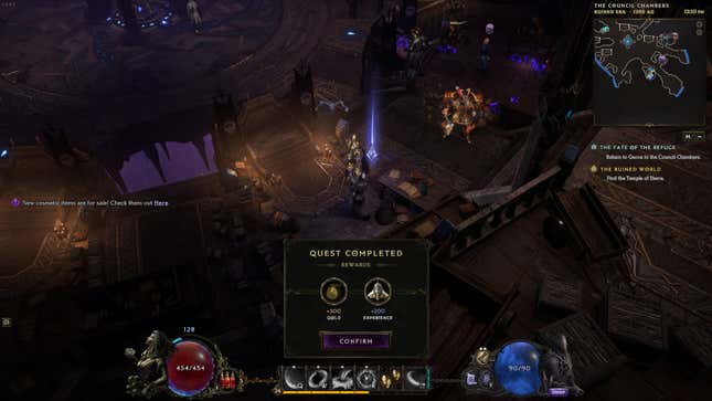 Turning in a side quest in Last Epoch.