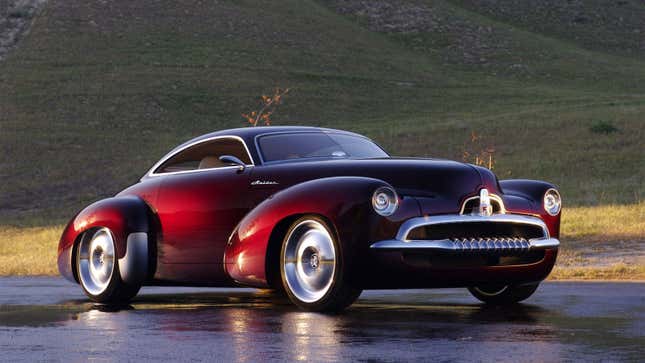 A photo of a red Holden concept car. 