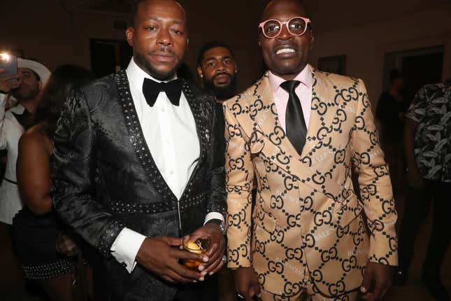 HUNTINGTON, NEW YORK - JULY 31: William Benson and Bishop Lamor Whitehead attend A Great Gatsby Affair at Oheka Castle on July 31, 2022 in Huntington, New York. (Photo by Johnny Nunez/WireImage)