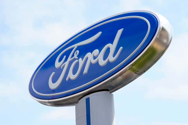 FILE - A Ford dealership in Springfield, Pa., Tuesday, April 26, 2022. Ford reports earnings on Thursday, Oct. 26, 2023 (AP Photo/Matt Rourke, File)