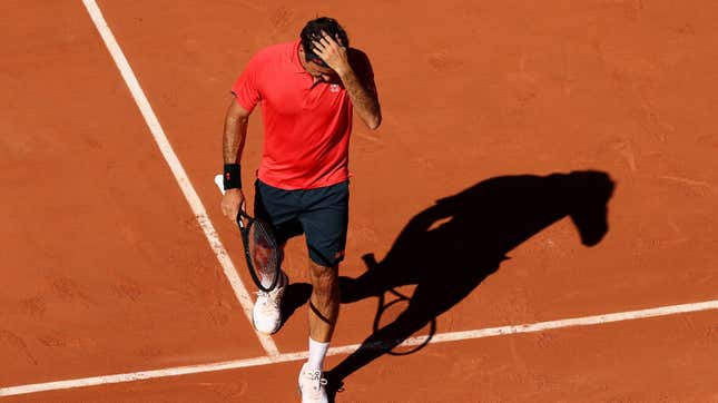 Roger Federer at the 2021 French Open