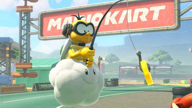 Lakitu takes coins.