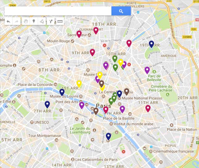 My custom Google map for Paris