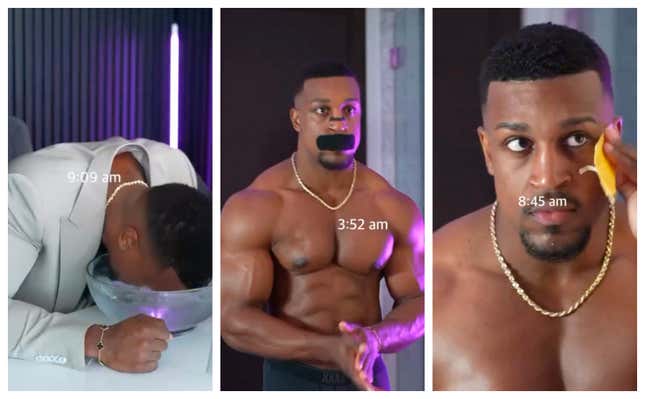 Image for article titled This Black Influencer’s Weird AF Morning Routine Video Has the Internet in Shambles!