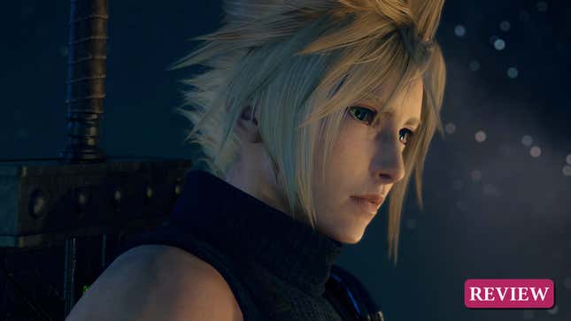 Cloud stares off in the distance.