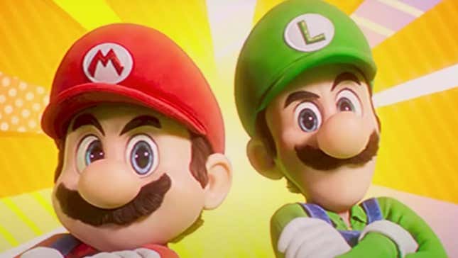 Mario and Luigi smile in their plumbing commercial.