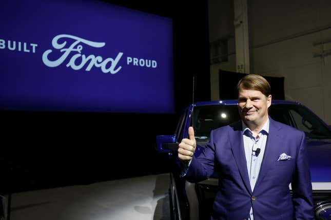 Jim Farley, PDG de Ford, lors d’une conférence de presse le 13 février 2023. 