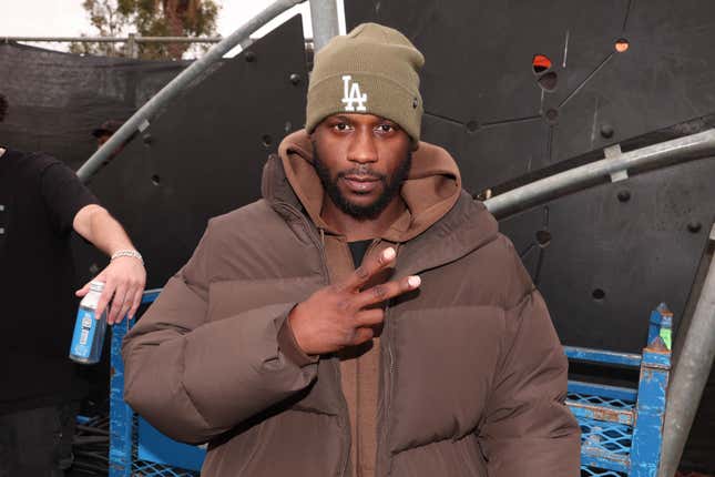 Jay Rock backstage at the 10th Annual TDE Christmas Concert hosted by Top Dawg Entertainment and Jay Rock held on December 19, 2023 in Compton, California.