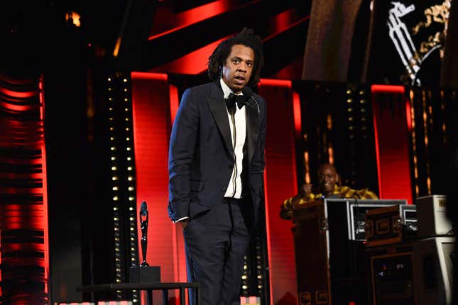 Inductee Jay-Z speaks onstage during the 36th Annual Rock &amp; Roll Hall Of Fame Induction Ceremony at Rocket Mortgage Fieldhouse on October 30, 2021 in Cleveland, Ohio.