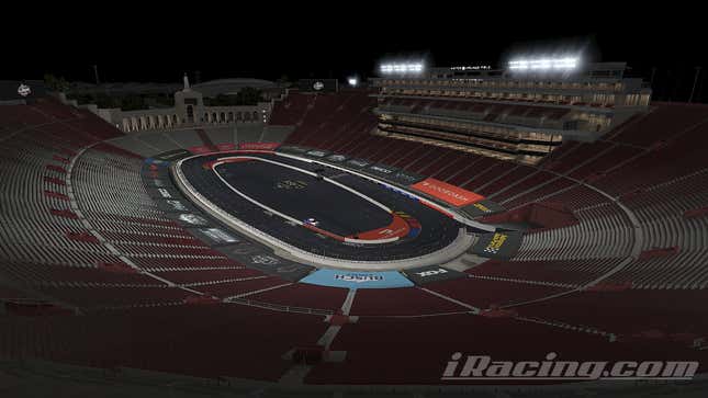 Image for article titled I Raced iRacing&#39;s LA Coliseum So You Don&#39;t Have To