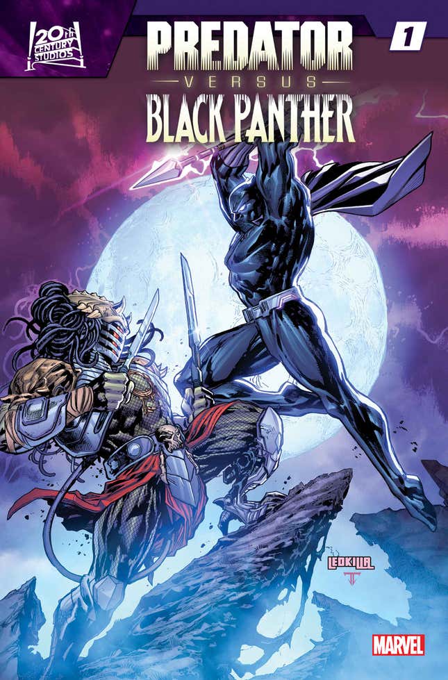 نظرة سريعة على غلاف فيلم Predator vs. Black Panther #1 بقلم كين لاشلي.