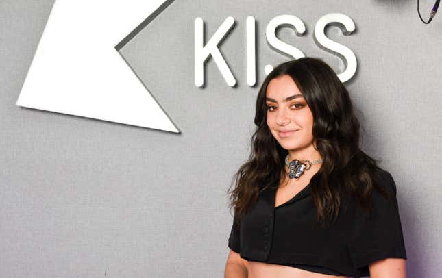 Charli XCX visits Kiss FM, Bauer Radio on February 11, 2022 in London, England.
