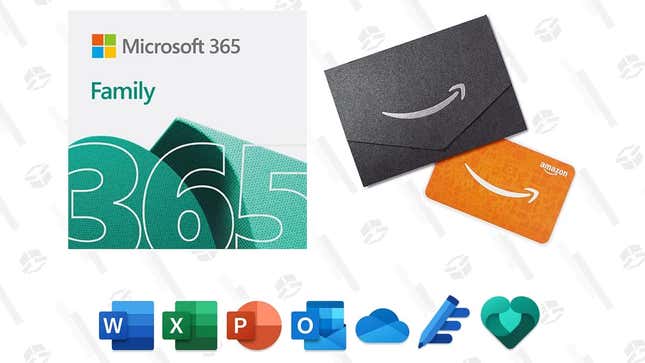 3icrosoft 365 Family (12-months) + $50 Gift Card | $93 | Amazon
Microsoft 365 Personal (12-months) + $30 Gift Card | $59 | Amazon