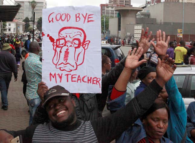 Zimbabweans are celebrating Robert Mugabe’s fall, as the 93-year-old leader tries to hold on to power