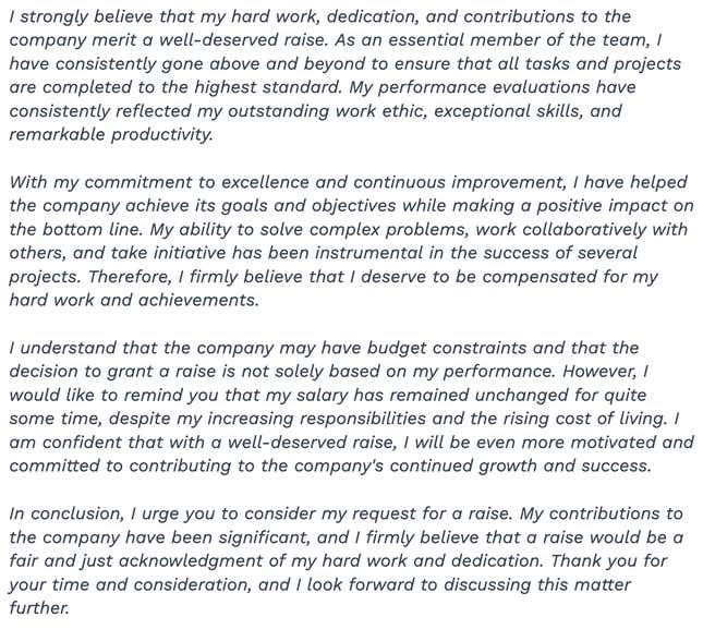ChatGPT asks for a raise