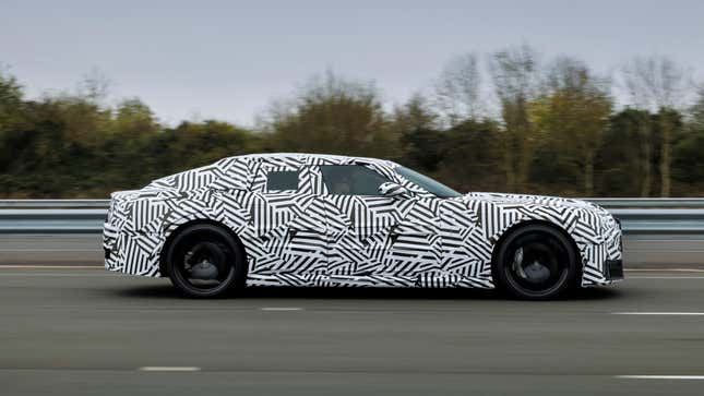 Side view of a camouflaged Jaguar prototype