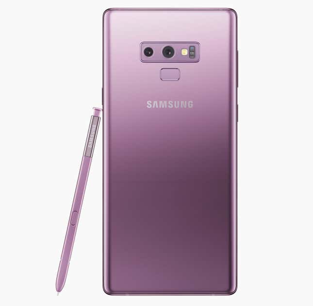 The Note 9 in purple.